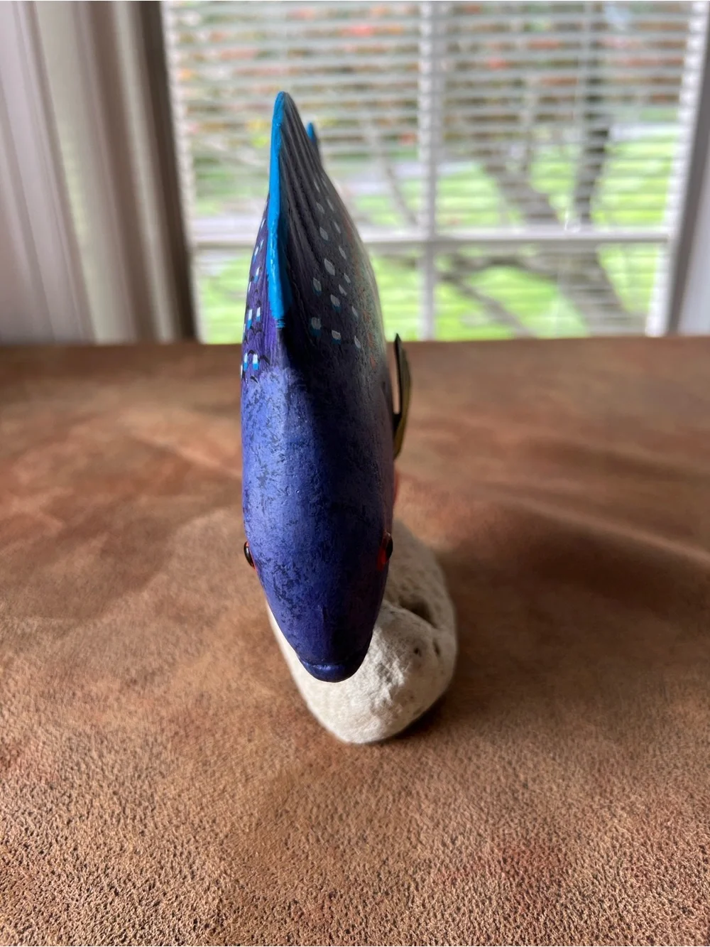 Hand-Painted Purple and Orange Tropical Fish Accent